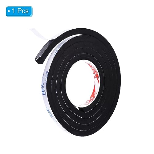 PATIKIL 2m/6.6ft Sealing Foam Tape, 12mm Wide 10mm Thick Single Sided Weather Stripping Door Seal Strip for Window Door Insulation, Black - Image 3
