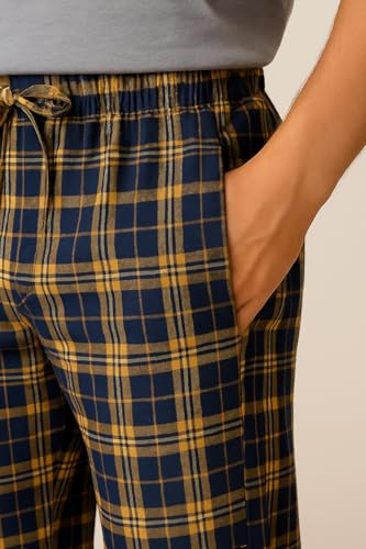 Men's 100% Cotton Flannel Lounge Pants – Lightweight, Breathable Sleepwear with Pockets – Ideal for Summer & Relaxation3