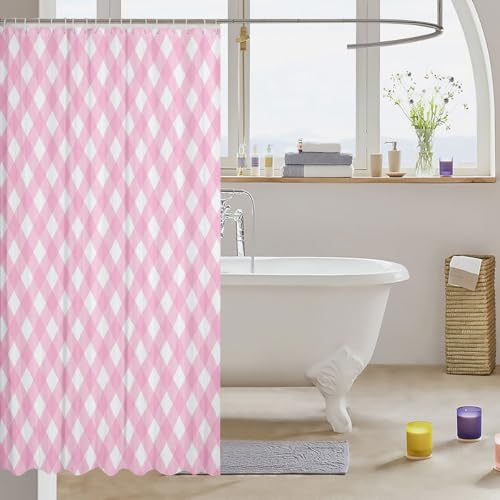 Rideaux de douche à carreaux géométriques imperméables Manfei - 4