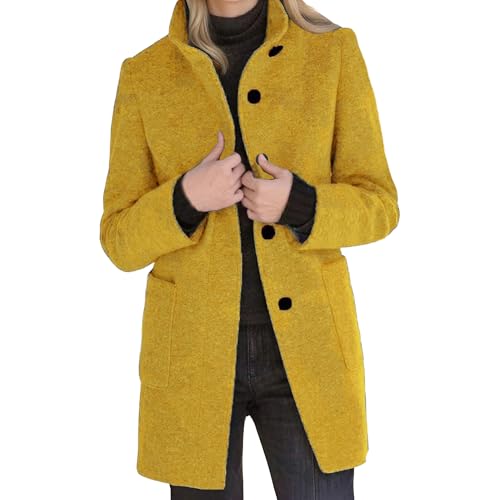 Trench peacoat veste en laine épaisse manteau long hiver chaud grande taille femme
