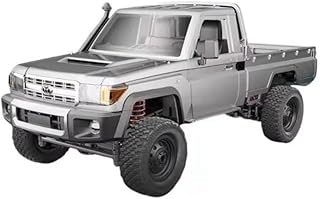 RMT MODELS Toyota Land Cruiser Remote Controlled RC Car 1:12 4WD Crawler Pickup Control 2.4 GHz 100 m LED Light Li-Ion 7.4 V 500 mAh 30 min RTR Complete Set Offroad (Silver)