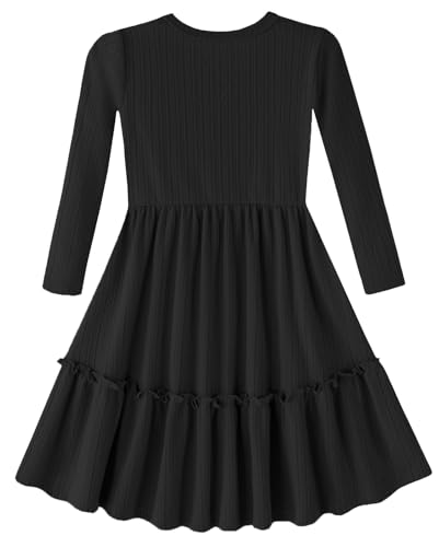 Girls' Baby Dress Infant Toddler Girl Ruffles Long Sleeves Cotton Dress2