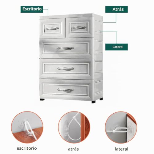 Miniatura 5 de 12 Piezas Correas Para Muebles,Sin Taladro,Correas De Pared Para Muebles Autoadhesivas,Seguridad Infantil Y Protección De Mascotas,Correas Para Muebles Antivuelco Para Estantería,Gabinete,Aparador