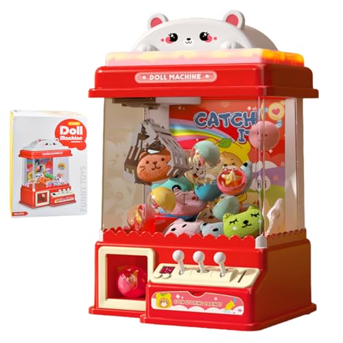 Ngbbby Macchina per Artigli a Tema Orso Carino con 10 Bambole, 10 Uova e 20, Mini Macchina per Caramelle a Doppia Alimentazione, Regali di Compleanno di Natale per Bambini