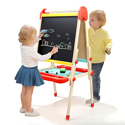 TOP BRIGHT Wooden Art Easel for Kids,...