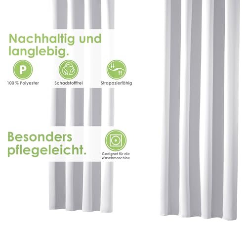 heimtexland Gardine XXL Dekoschal Blickdicht Verdunkelungsgardine Thermogardine HxB 245x275 cm Kälte- und Wärmeisolierung …auspacken, aufhängen, fertig! Vorhang Typ139 (grau-weiß)