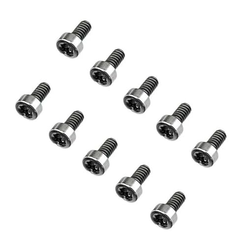 10個入り T8トルクスネジ、US2-56 チタン合金スケールハンドルハードウェア交換品(Silver,L)