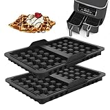für Ninja Heißluftfritteuse Zubehör, 2 Stück Waffeleinsatz Heißluftfritteuse Zubehör, Airfryer Zubehör mit Ninja AF400EU, AF451EU, SL400EU, und AF500DE, Doppelt Backschaleneinsatz aus Silikon