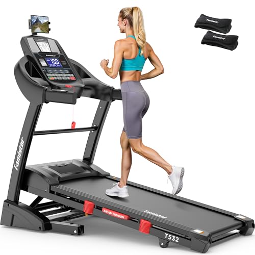 Image of 5.0HP Folding Treadmill for Home with 15 Auto Incline, Smart APP, 300lbs, HiFi Bluetooth Speakers, 64 Programs, 10MPH Speed, Foldable Electric Treadmill Running Machine, Knee Strap Gift