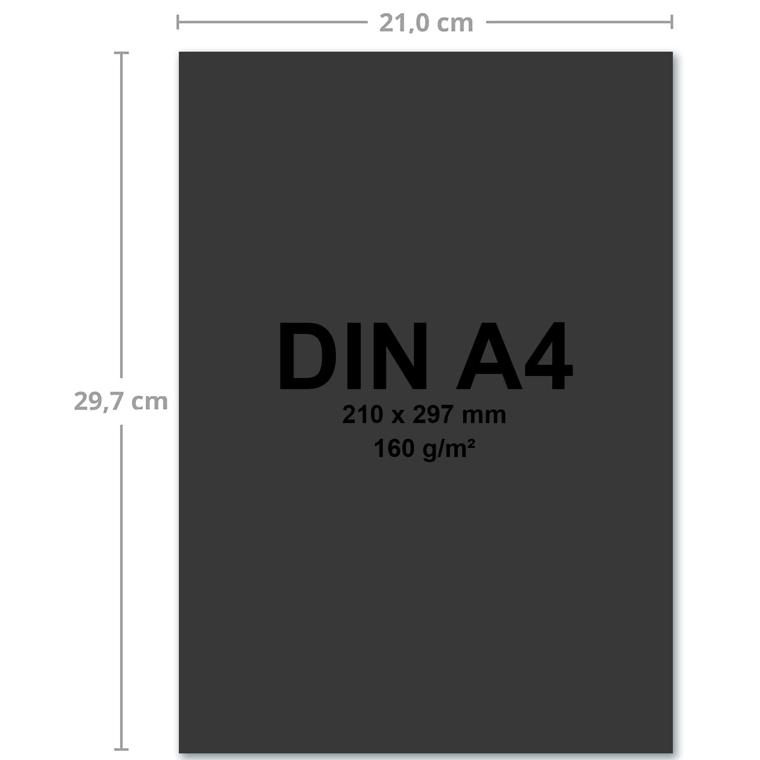 400 Blatt TonKarton DIN A4 - Farbe: Schwarz -Ton-Papier 160 g/m² matte Oberfläche - Ton-Zeichen-Papier Bastel-Papier Bastel-Karton - Glüxx-Agent
