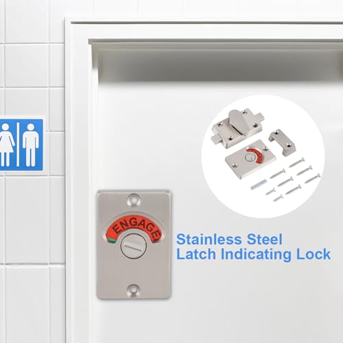 Drikou Toilet Wc Indicator Privacy Dead Bolt Door Lock, Zinc Alloy Bathroom Toilet Wc Indicator Privacy Dead Bolt Door Lock - Image 3