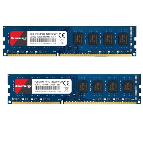 Kuesuny 16GB Kit (2x8GB) DDR3L PC3L-12800U 1600MHZ PC3L-12800 DDR3L 1600 UDIMM 1.35V/1.5V 240Pin...