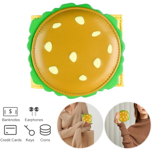Cute Burger-Shaped Bifold Wallet for Women and Girls - RFID Blocking Coins Purse2