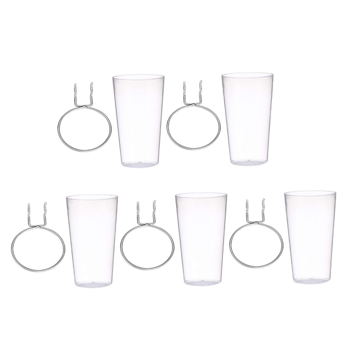 HEALEEP 5 Sets Pegboard Cups with Hooks and Rings Versatile Pegboard Organizer for Garage Kitchen and Office Includes Transparent Cups and Hooks
