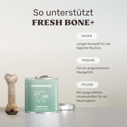 mammaly Fresh Bone+® Zahnpflege-Kauknochen mit Pansen für Hunde (12cm)