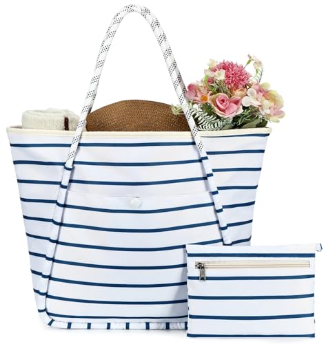 Bluboon Beach Bag Waterproof Sandproof Beach Tote Bag Packable Pool Bags Vacation Travel Birthday Gifts for Women