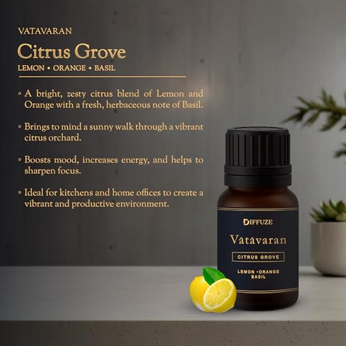 Image of DIFFUZE Essential Oil Set | Vatavaran Collection - Set of 6 x 15 ml Aroma Oil Gift Box | Premium Fragrance Oil set for Diffuser, Candle Making, Aromatherapy | Long-Lasting Luxury Modern diffuser oil for Home