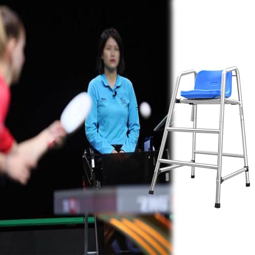 Sedia da arbitro da ping pong, in acciaio inox 304, con gancio e foro per parasole, comoda seduta per allenatori e arbitri, ideale per calcio e pallavolo