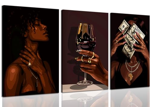 EKZSMQY Black Woman Wall Art African American Women Prints Painting