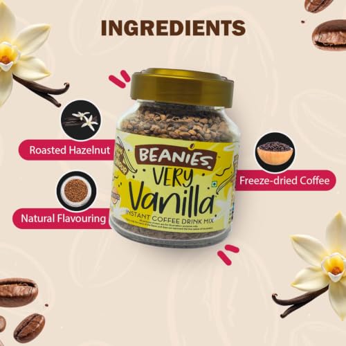 Image of Beanies Very Vanilla Flavoured Instant Coffee | 50g | Freeze Dried Coffee with Smooth Vanilla