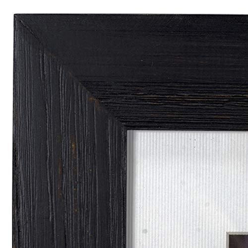 Malden 11X14 Distressed Wood Matted Picture Frame, Made To Display 8X10 With Mat, Without Mat, Black #TOP3