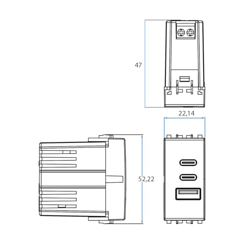 Cargador USB PD 20W para Vimar Linea, la solución perfecta para salones y oficinas modernas 3