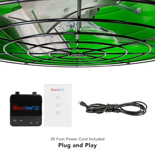 Quietcool QC ES-7000 RF Energy Saver Advanced Whole House Fan mit Wireless Control - Bis zu 6878 CFM - Ab nur 164 Watt - Zwei Geschwindigkeiten - Deckt bis zu 3,439 SQFT ab - 10 Jahre Garantie