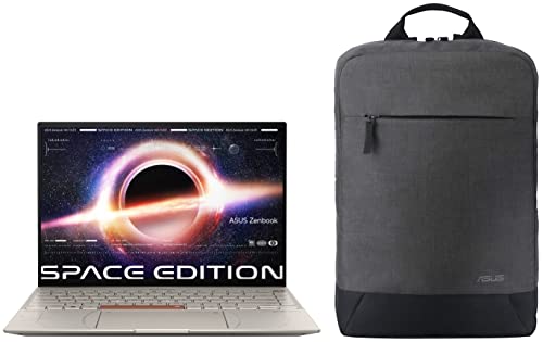Image of ASUS Zenbook 14X OLED Space Edition, 14 inch (35.56 cms) 2.8K OLED 16:10 90Hz Touch,  Core i7-12700H 12th Gen, Thin and Light Laptop, UX5401ZAS-KN711WS + BP1504 15.6 inch (39.62 cms) Backpack (Black)