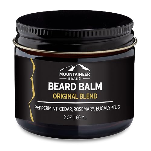 Mountaineer Brand Beard Balm for Men | All Natural Leave-in Conditioner to Moisturize Dry Itchy Skin | Beard Butter Hydrates, Softens and Tames Flyaway Hair | Adds Shine | Original Blend Scent 2oz.