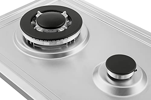Empava 12" Gas Stove Cooktop 2 Italy Sabaf Sealed Burners Ng/Lpg Convertible In Stainless Steel, 12 Inch #TOP3