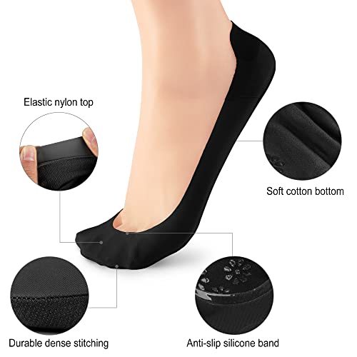 Wisvooo No Show Socks Womens Nylon Socks Ultra Low Cut Non Slip Invisible Liner Socks For Flats 6 Pairs #TOP2