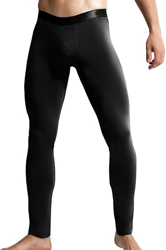 Ouruikia Mens Thermal Underwear Thermal Bottoms Magnetic Thermal Pants Modal Base Layer Bottoms Long Johns Pants