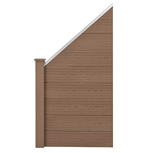 neu.holz WPC Gartenzaun Schrägelement Sichtschutz Windschutz Lamellenzaun Zaun Braun – Bild 3