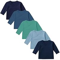 LOREZA® 5er Set Jungen Bequeme Wickelshirts Langarm 100% Baumwolle 80 Variante 1