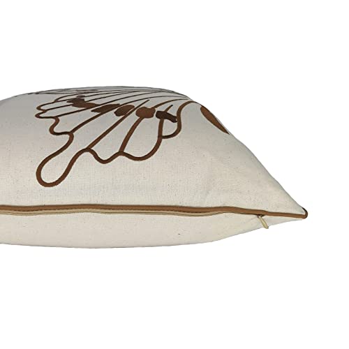 Santafeelia Throw Pillow Covers 18 X 18 With Butterfly Embroidery Decorative Pillow Covers For Couch Sofa Bedroom Living Room Khaki #TOP4