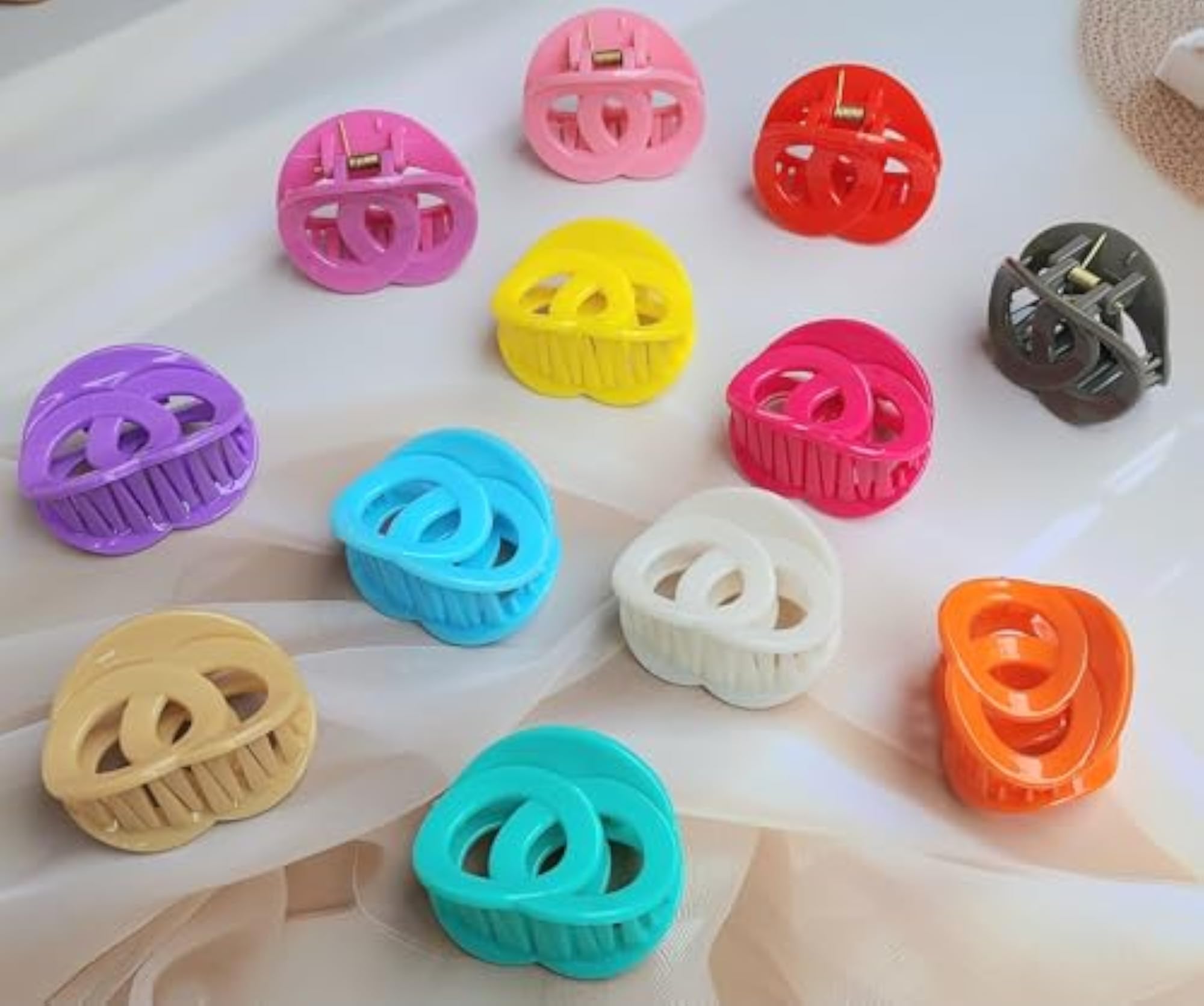 Glossy Geometric Claw Clips for Thick Hair, Medium Size