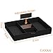 CAXXA 3 Slot Drawer Organizer with 4 Adjustable Dividers - Junk Drawer Storage for Office Desk Supplies and Accessories, Black (1 Pack)