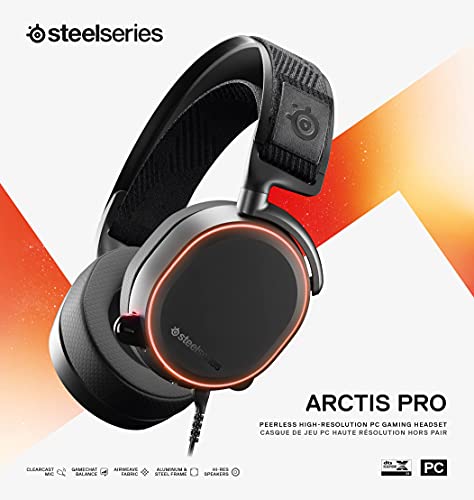 Image of (Refurbished) SteelSeries Arctis Pro High Fidelity Gaming Headset - Hi-Res Speaker Drivers - DTS Headphone: X v2.0 Surround for PC, Black