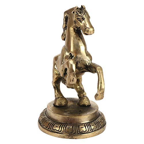 Estatua decorativa de caballo de metal dorado 4.7 pulg miniatura 3