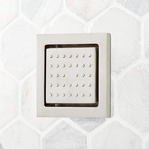 Signature Hardware 449906 5-1/8" Wide Square Flush-Mount Brass Body Spray with Rubber Spray Nozzles