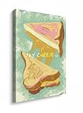 Idéal comme décoration murale pour la cuisine, la salle de petit-déjeuner ou la salle à manger. Le motif sandwich ludique apporte une touche humoristique aux pièces culinaires.