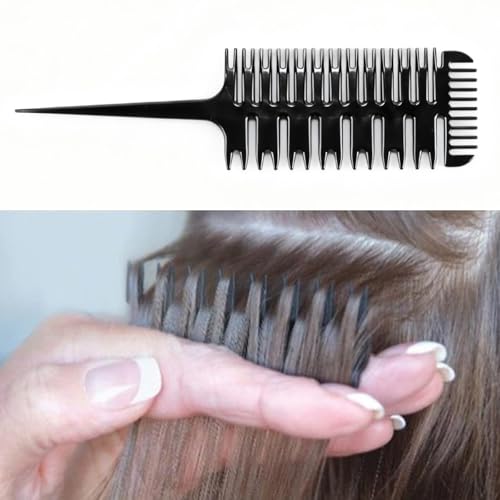 Durlo Haarfärbekamm, Professionelles Haarfärbeset Für Den Salon, 3-Wege-Abschnitt, Strähnchenkamm, Färbe-Styling-Tool Für Den Salongebrauch
