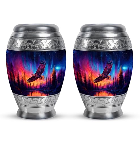 Image of Eagle Urn - Decorative Urns for Human Ashes Adult Women - Mini Cremation Urns for Men - Keepsake Burial Urn - 3 Inch Set of 2