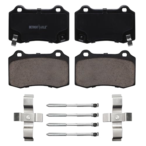 Image of Detroit Axle - Rear Brake Pads for 2010-2016 Hyundai Genesis Coupe, 2012-2016 Tesla Model S, 2011 2013 2014 2015 Ceramic Brake Pads Replacement