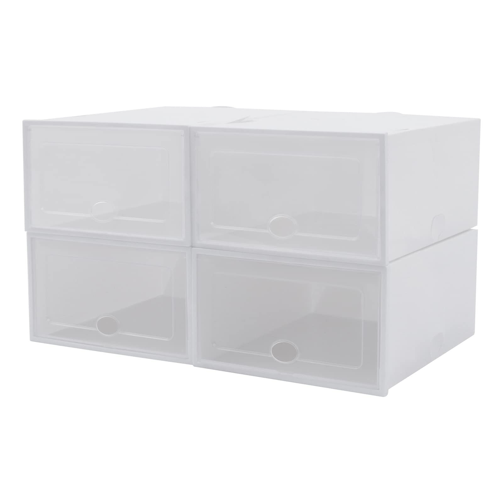 24 stuks transparante stapelbare schoenendozen, schoenenbox, kunststof