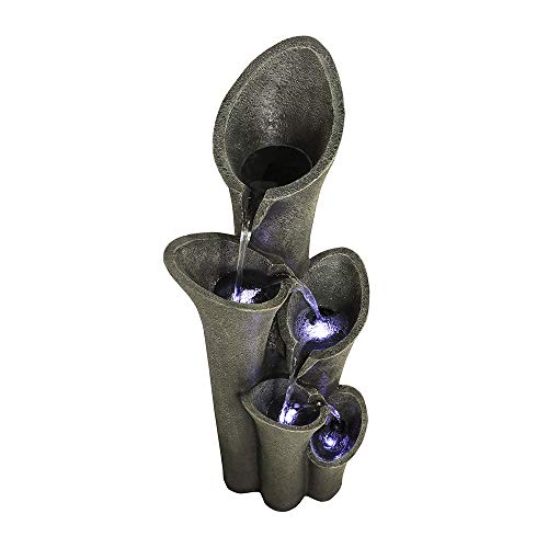 xpiyaer 39.4" High 5-Tier Floor Indoor/Outdoor Fountains and Waterfalls with Lights Large Outdoor Water Fountain for Garden Yard Patio Deck Home - Thumbnail 5