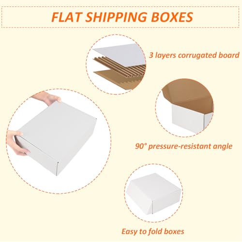 Image of HORLIMER 20 Pack 12x9x4 Shipping Boxes, 10 Pack White and 10 Pack Brown Corrugated Cardboard Box for Mailing, Packaging, Small Business