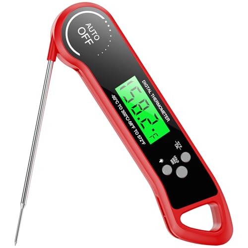 SILVLF Meat Thermometer Digital, Instant Read Thermometer with Backlight, Calibration & Hold Function, Waterproof Food Thermometer for Kitchen and Outside, BBQ,Turkey, Candy, Liquids, Beef