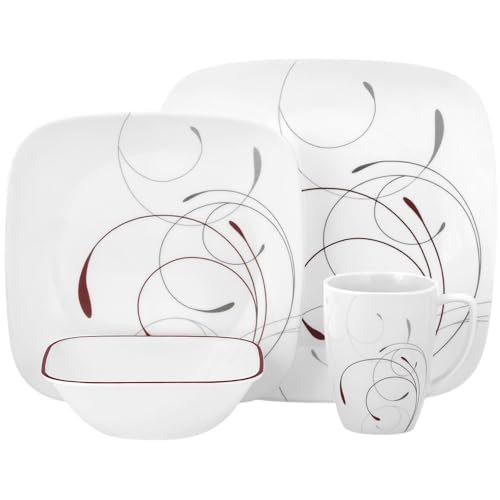 Corelle Square 16-Piece Dinnerware Set, Splendor, Service for 4