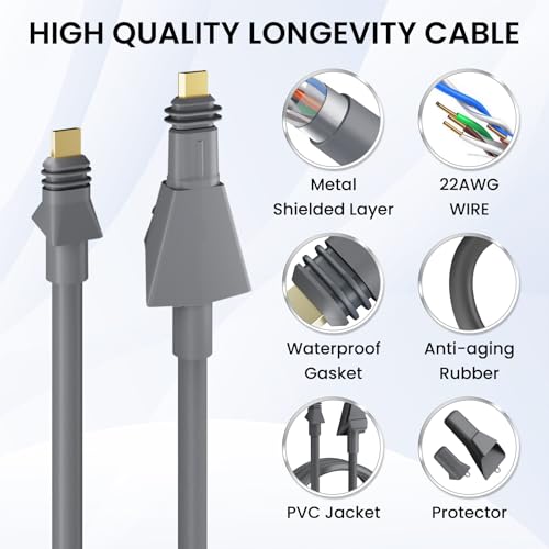 Cable Starlink plano de alto rendimiento BarBaren impermeable gris 10m 3